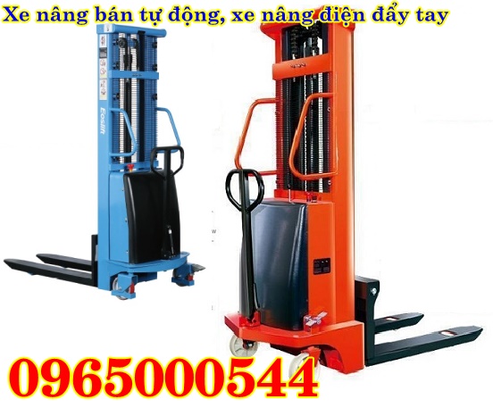 Xe nâng bán tự động 1 tấn nâng cao 1.6m